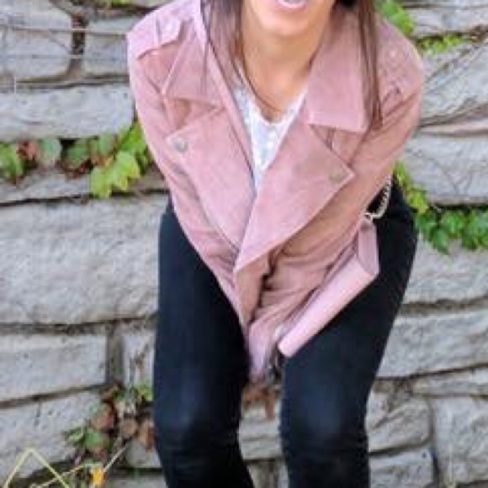 Suede moto jacket